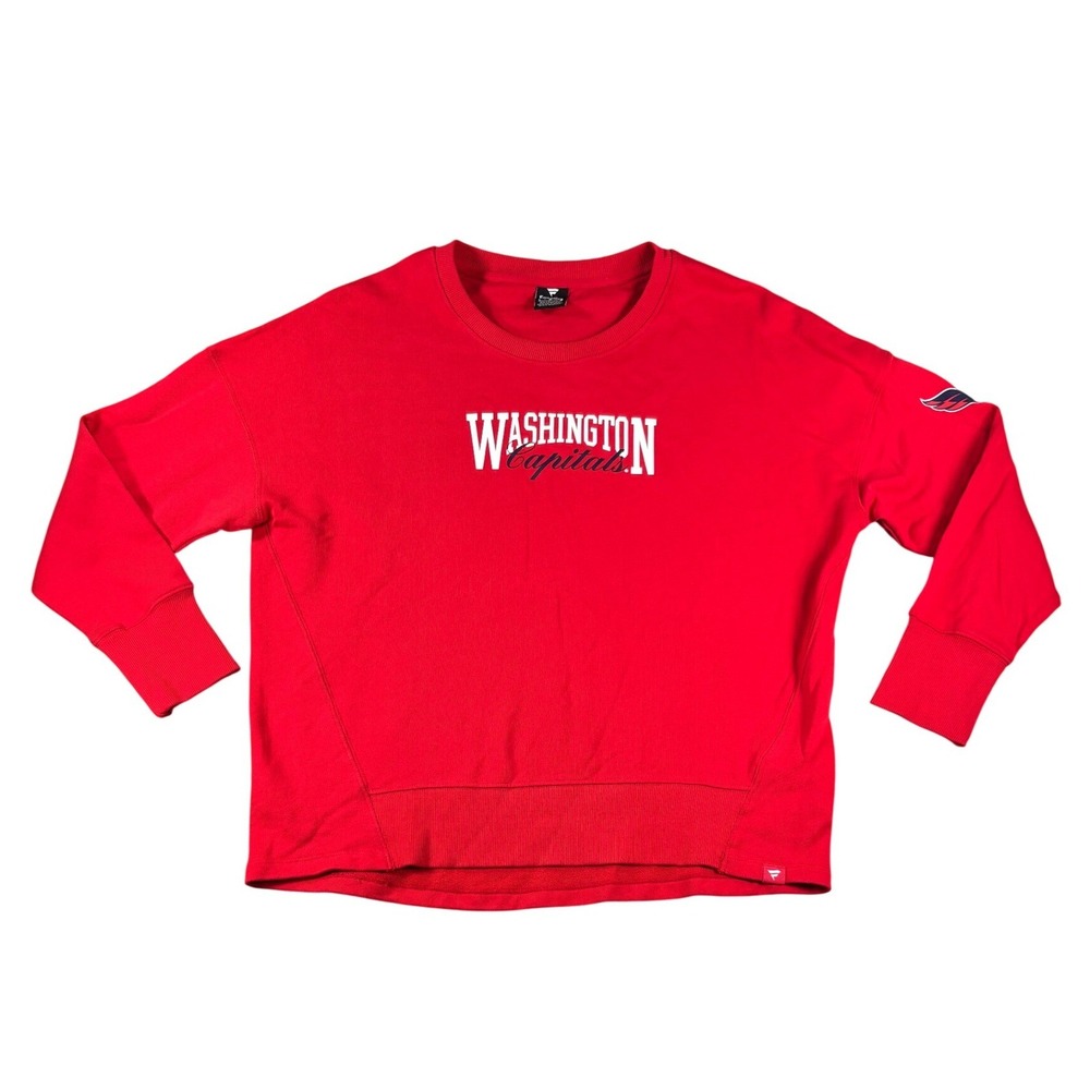 Fanatics Washington Capitals Sweatshirt Womens Large Red NHL Pullover 02ZS-0484